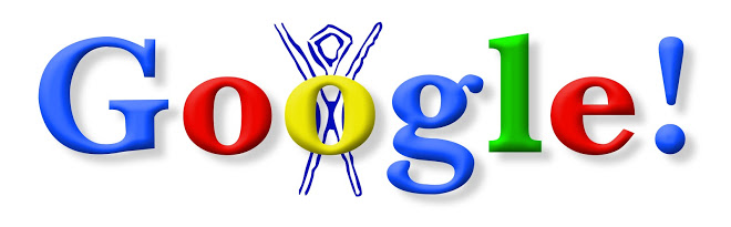 The first google doodle, referencing the Burning Man festival (1998)